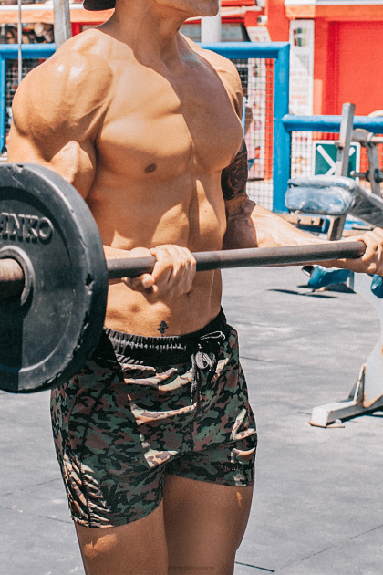 YoungLA 101 pantalones cortos de culturismo D82X688 ropa todo gris hombres