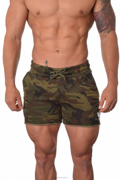 YoungLA 102 pantalones cortos de rizo francés de culturismo D82X647 ropa camuflaje verde hombres
