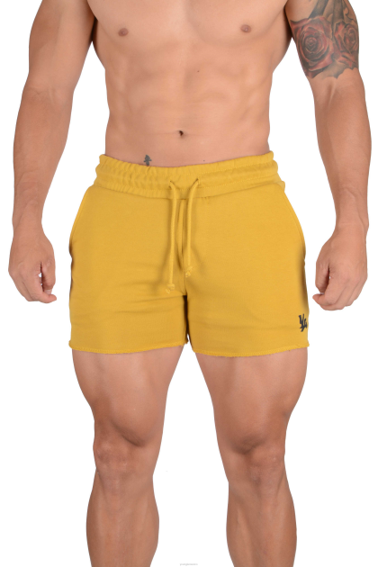 YoungLA 102 pantalones cortos de rizo francés de culturismo D82X652 ropa amarillo hombres