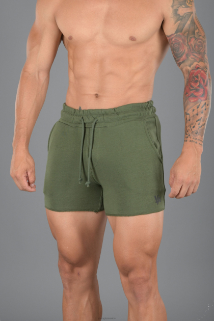 YoungLA 102 pantalones cortos de rizo francés de culturismo D82X661 ropa verde hombres