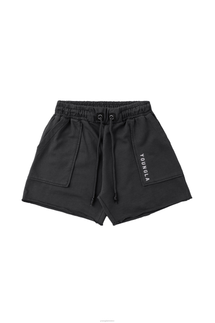 YoungLA 106 pantalones cortos vintage D82X623 ropa lavado de carbón hombres