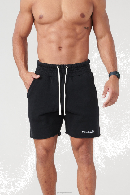 YoungLA 110 pantalones cortos de felpa san diego D82X537 ropa lavado negro hombres