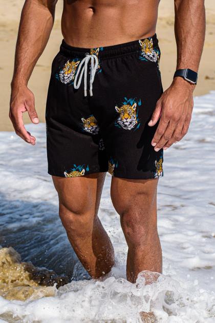 YoungLA 128 shorts de baño abstractos '22 D82X711 ropa guepardo tropical hombres