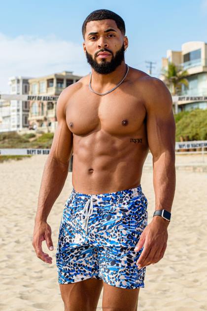 YoungLA 128 shorts de baño abstractos '22 D82X711 ropa guepardo tropical hombres