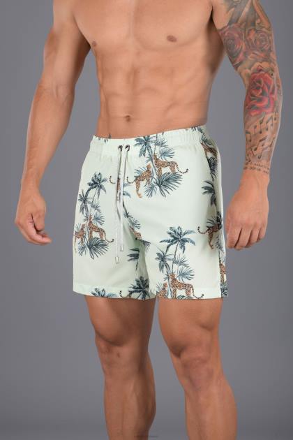 YoungLA 128 shorts de baño abstractos '22 D82X711 ropa guepardo tropical hombres