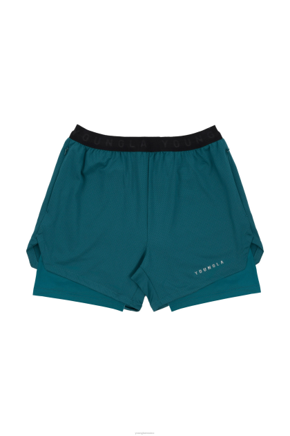 YoungLA 129 pantalones cortos de compresión trilogía D82X531 ropa verde azulado hombres