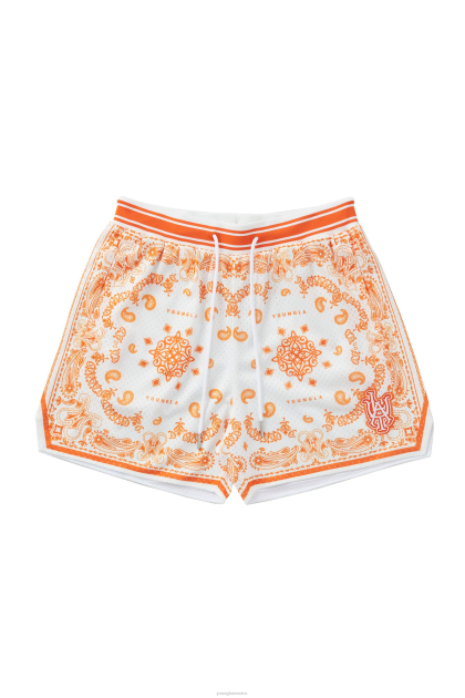 YoungLA 132 pantalones cortos de bandana infames D82X489 ropa naranja hombres