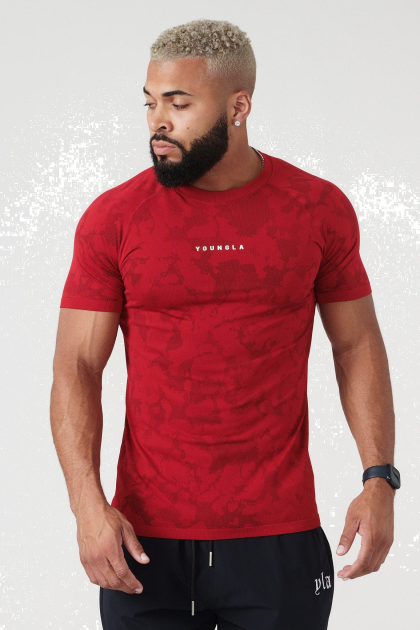 YoungLA 437 tees de compresión digitales D82X176 ropa rojo hombres