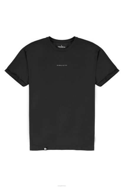 YoungLA 456 camisetas de simplicidad D82X404 ropa negro hombres
