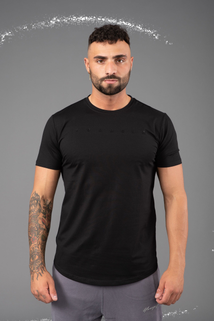 YoungLA 459 camisetas ajustadas monocromáticas D82X302 ropa negro hombres