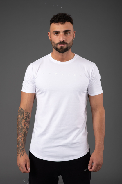 YoungLA 459 camisetas ajustadas monocromáticas D82X306 ropa blanco hombres