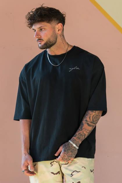 YoungLA 464 camisetas de gran tamaño Skyline D82X276 ropa lavado de lavanda hombres