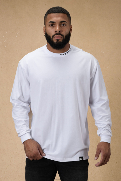 YoungLA 810 marca registrada de manga larga D82X432 ropa blanco hombres