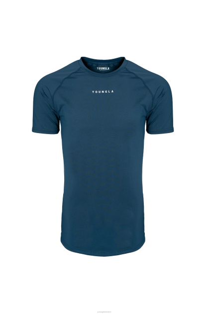 YoungLA Camisas manga corta línea 440 performance D82X442 ropa verde azulado hombres