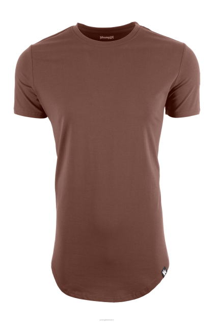 YoungLA Camiseta perfecta 402 - fondo festoneado D82X333 ropa marrón hombres