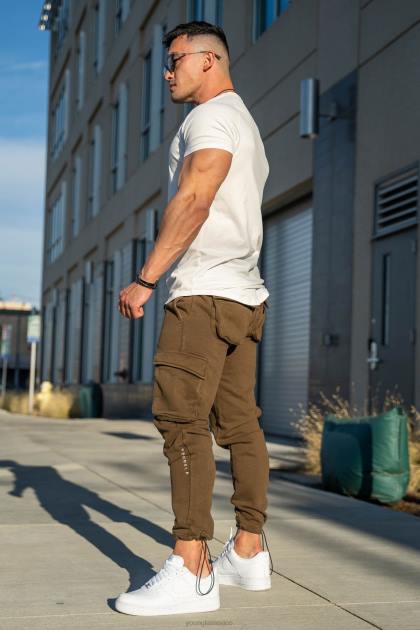 YoungLA 206 joggers de combate rambo D82X914 ropa lavado marrón hombres