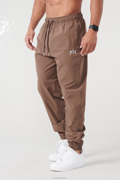 YoungLA 214 joggers de nailon sencillos D82X854 ropa chocolate hombres