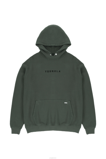 YoungLA 535 monarca sudaderas con capucha D82X840 ropa lavado verde bosque hombres