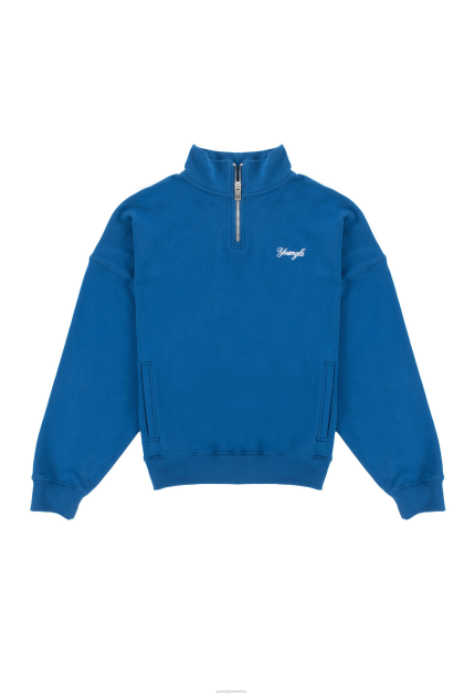 YoungLA Cremallera de un cuarto de tamaño extragrande de 558 g D82X836 ropa azul real hombres