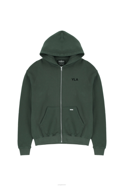YoungLA sudadera con capucha 515 monarca D82X791 ropa lavado verde bosque hombres