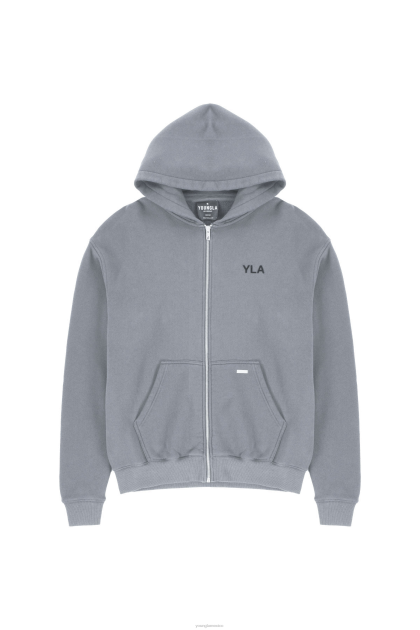 YoungLA sudadera con capucha 515 monarca D82X793 ropa lavado gris hombres