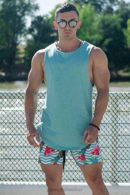 YoungLA 308 tanques musculares D82X88 ropa amarillo pastel hombres