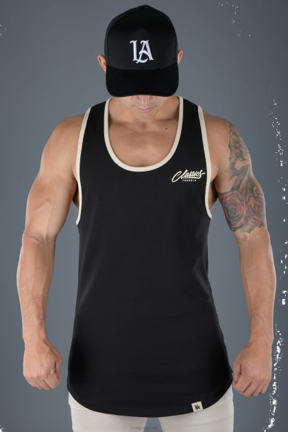 YoungLA Tanque larguero 324 classics D82X108 ropa negro hombres