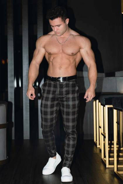 YoungLA 615 nuevos pantalones de vestir D82X752 ropa gris hombres