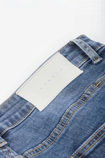 YoungLA Vaqueros 607 de corte slim D82X748 ropa lavado azul marino hombres