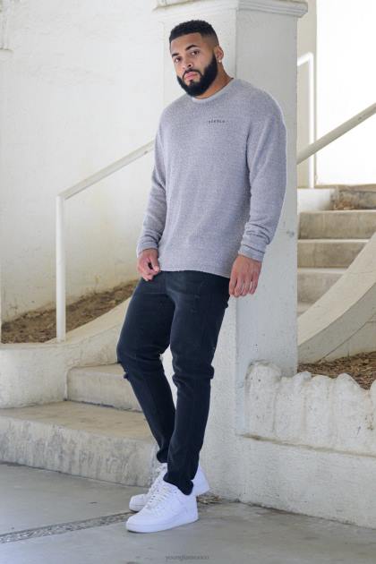 YoungLA Vaqueros 607 de corte slim D82X748 ropa lavado azul marino hombres