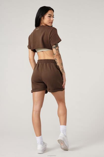 YoungLA w102 pantalones cortos supremos D82X1090 ropa marrón mujer