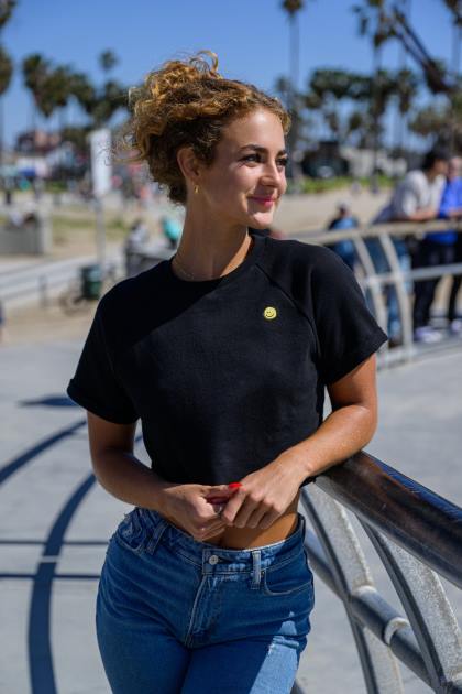 YoungLA camiseta corta raglán w411 D82X1053 ropa abedul mujer