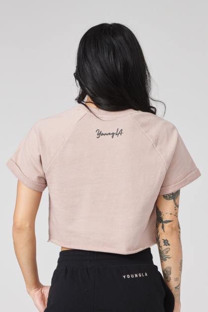 YoungLA camiseta corta raglán w411 D82X1053 ropa abedul mujer