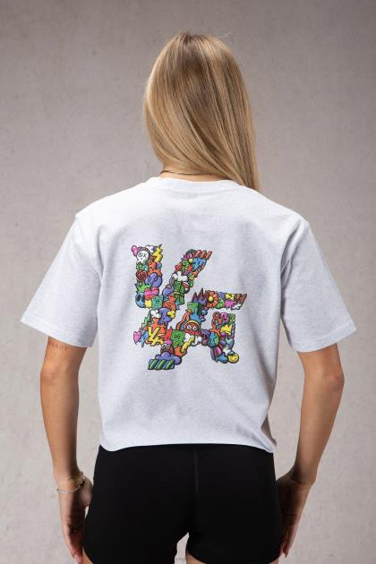 YoungLA camiseta extragrande trippy w421 D82X1079 ropa blanco brezo mujer