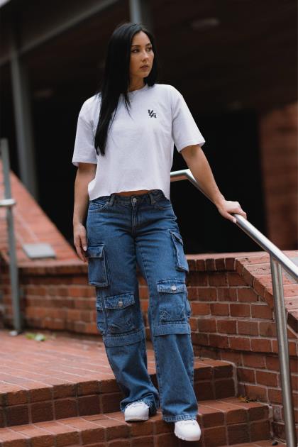 YoungLA camiseta extragrande trippy w421 D82X1079 ropa blanco brezo mujer