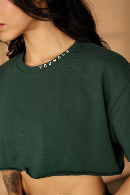 YoungLA camiseta súper recortada w407 D82X1036 ropa azul pálido mujer