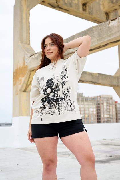 YoungLA camisetas extragrandes fantasma w427 D82X1027 ropa lavado negro mujer