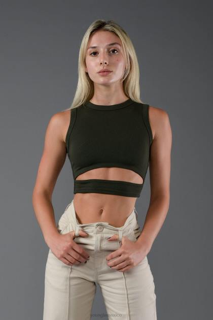 YoungLA playeras sin mangas w302 D82X1043 ropa oliva oscuro mujer