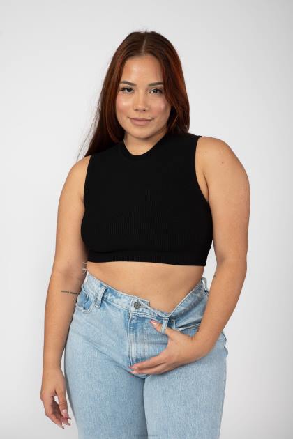 YoungLA tanque acanalado de contorno w301 D82X1050 ropa blanco mujer