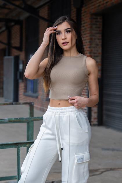 YoungLA w314 - camiseta sin mangas flexrib D82X1060 ropa odisea gris mujer