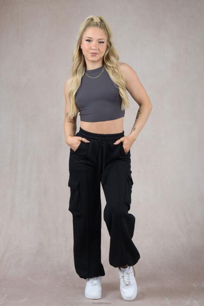 YoungLA w314 - camiseta sin mangas flexrib D82X1062 ropa negro mujer