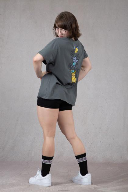 YoungLA w417 camiseta extragrande iggy D82X1056 ropa lavado verde mujer