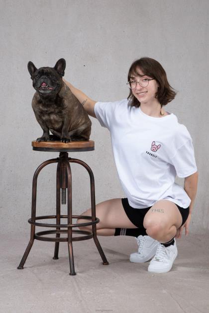 YoungLA w417 camiseta extragrande iggy D82X1057 ropa lavado gris claro mujer