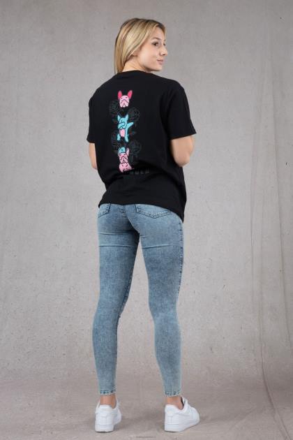 YoungLA w417 camiseta extragrande iggy D82X1058 ropa negro mujer