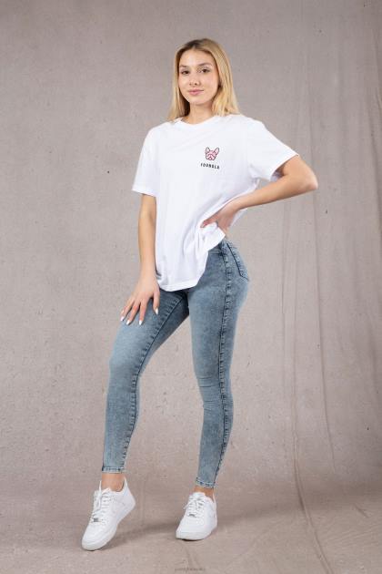 YoungLA w417 camiseta extragrande iggy D82X1059 ropa blanco mujer