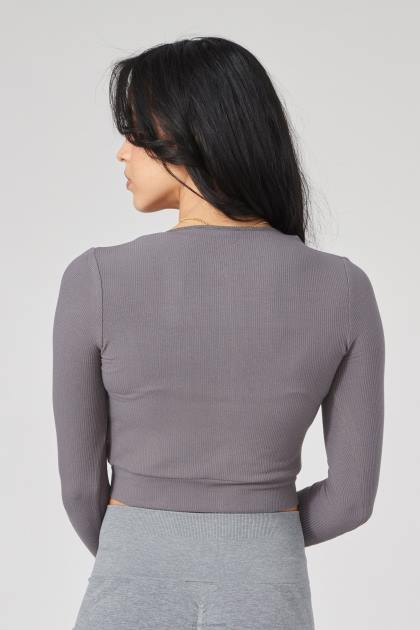 YoungLA w418 manga larga con doble cremallera D82X1039 ropa negro mujer