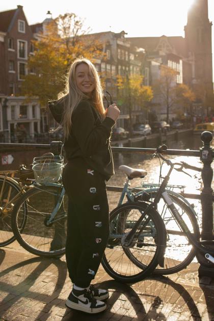 YoungLA joggers de floración de invierno w203 D82X1118 ropa negro mujer