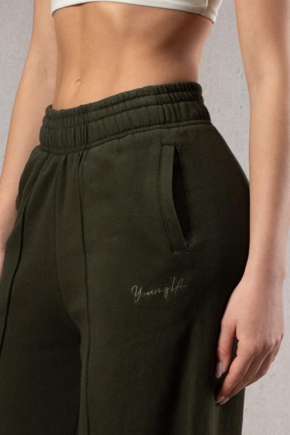 YoungLA pantalones de lana de pierna ancha w201 D82X1145 ropa negro mujer