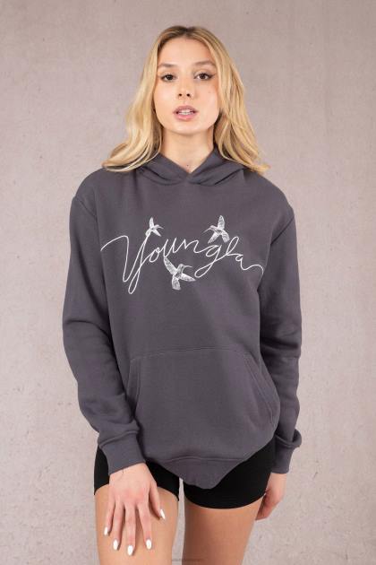 YoungLA sudadera con capucha extragrande de colibrí w509 D82X1184 ropa hueso mujer