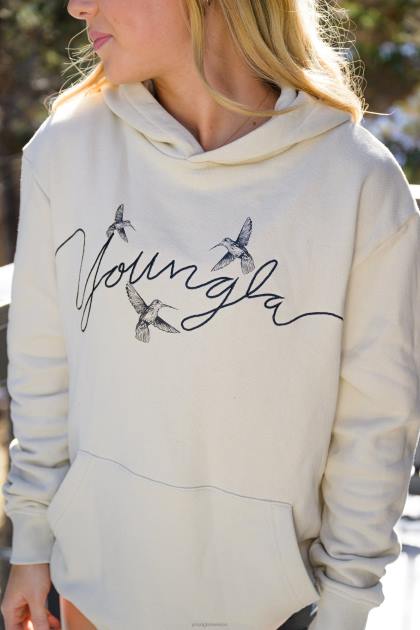 YoungLA sudadera con capucha extragrande de colibrí w509 D82X1184 ropa hueso mujer